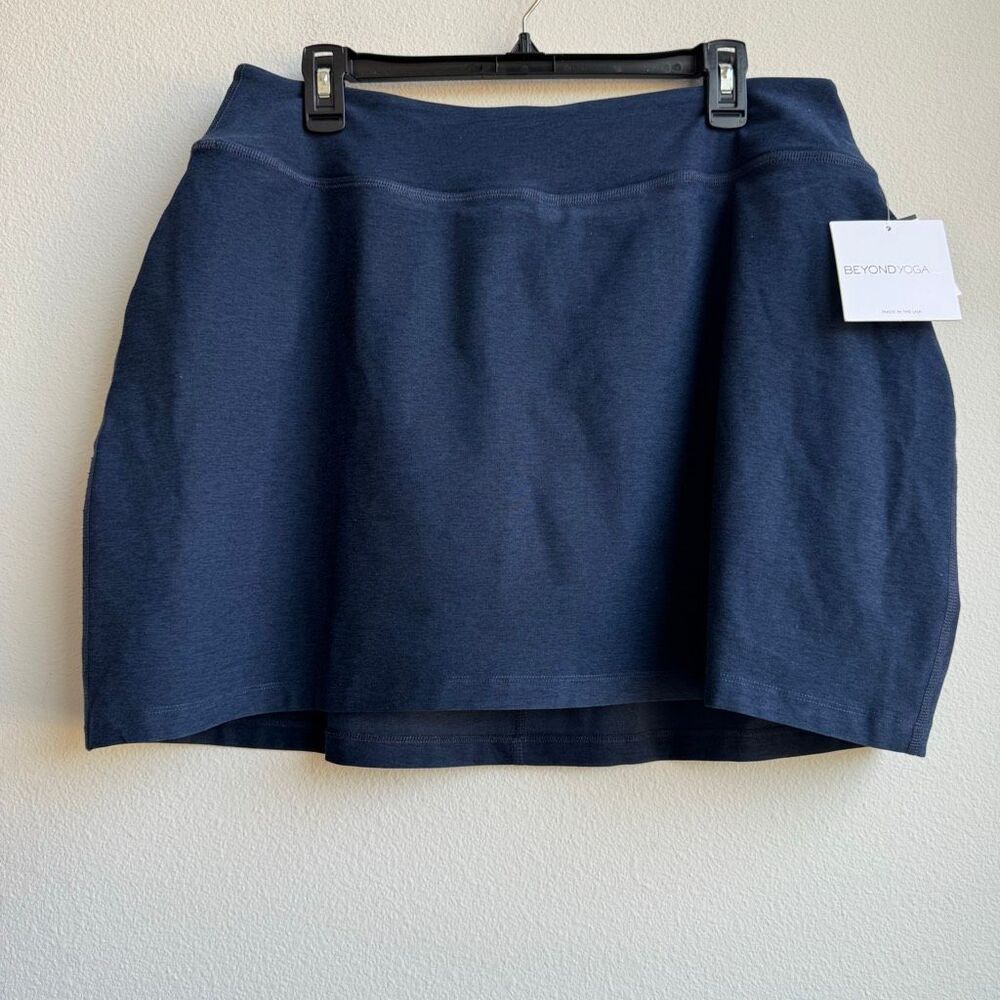 NWT Beyond Yoga Spacedye Move It High Waist Skirt Darkest Night Navy Size 2X